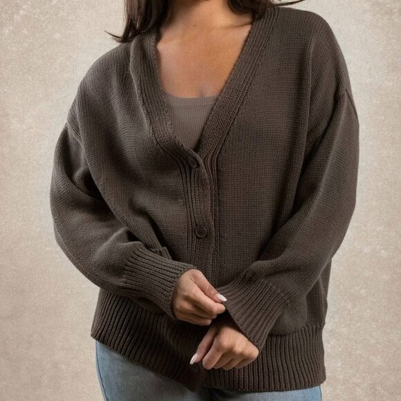 Neuflora Oversized Cardigan Button Front Relaxed Fall Layering Sweater Women’s S - Picture 1 of 16